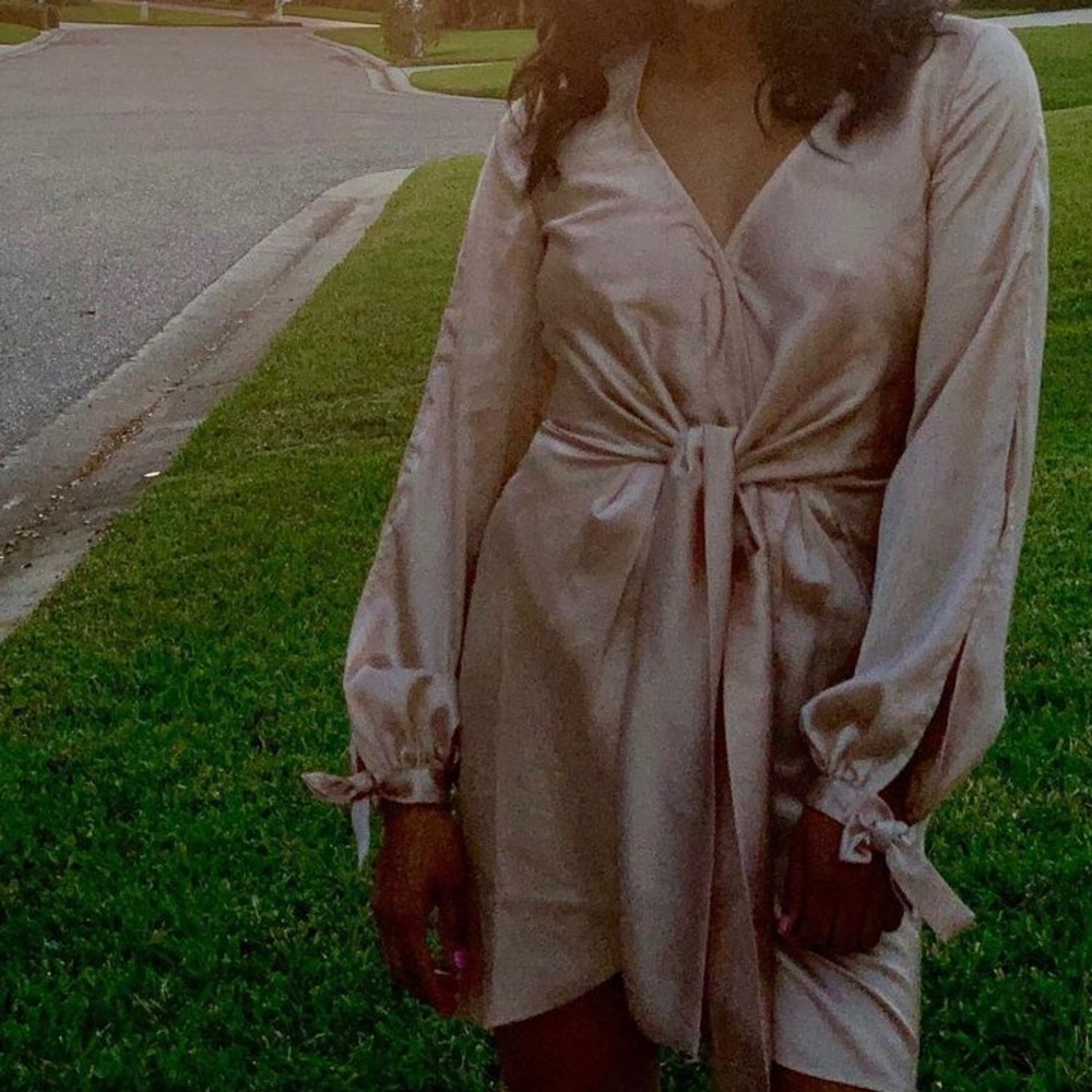 Satin wrap dress, size 4